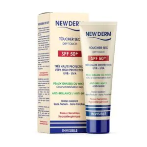 NEW DERM ECRAN SOLAIRE  SPF 50+TOUCHER SEC 50 ML